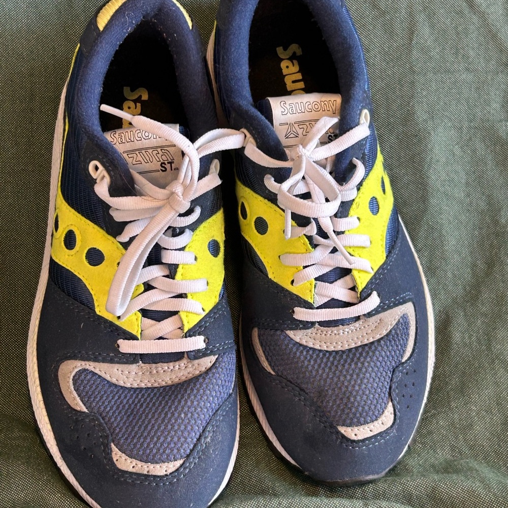 Saucony Athletic Shoes - Navy and Yellow